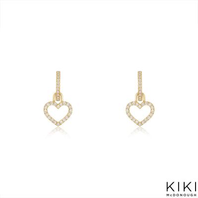 Kiki McDonough Yellow Gold Eden Heart Hoop Earrings