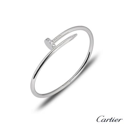Cartier White Gold Diamond Juste Un Clou Bracelet Size 17 B6048717
