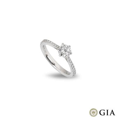Platinum Round Brilliant Cut Diamond Ring 0.64ct F/VS1 XXX