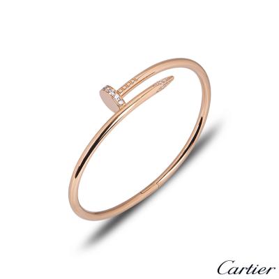 Cartier Rose Gold Diamond Juste Un Clou Bracelet Size 17 B6048517