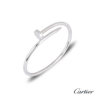 Cartier White Gold Plain Juste Un Clou Bracelet Size 17 B6048317