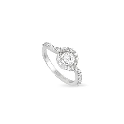 White Gold Round Brilliant Cut Diamond Ring 0.38ct H/VS1