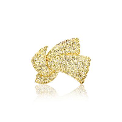 Yellow Gold Diamond Bow Brooch