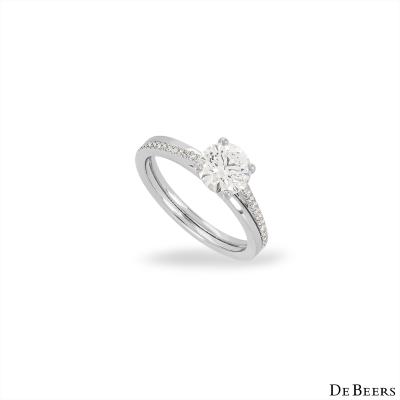 De Beers Platinum The Promise Diamond Ring 1.14ct F/IF