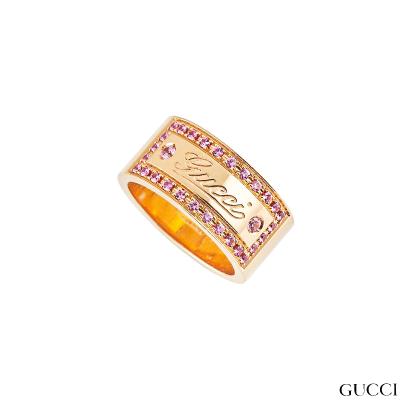 Gucci Rose Gold Pink Spinel Band Ring