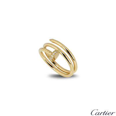 Cartier Yellow Gold Diamond Juste Un Clou Ring Size 53 B4211800