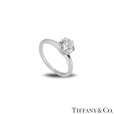 Tiffany & Co. Platinum Diamond Setting Ring 1.31ct G/VS2