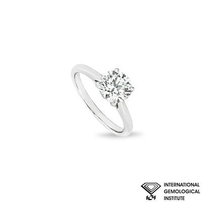 White Gold Round Brilliant Cut Lab Grown Diamond Ring 1.54ct H/VS1