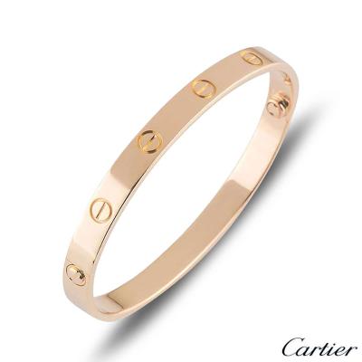 Cartier Rose Gold Plain Love Bracelet Size 20 B6035620