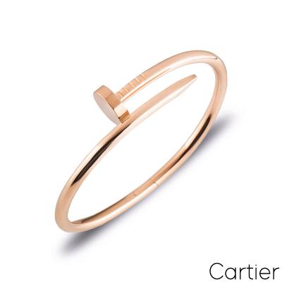Cartier Rose Gold Plain Juste Un Clou Bracelet Size 19 B6048119