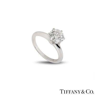 Tiffany & Co. Platinum Diamond Setting Ring 1.74ct G/VS1 XXX