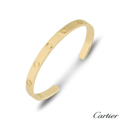 Cartier Yellow Gold Plain Cuff Love Bracelet Size 18 B6032418
