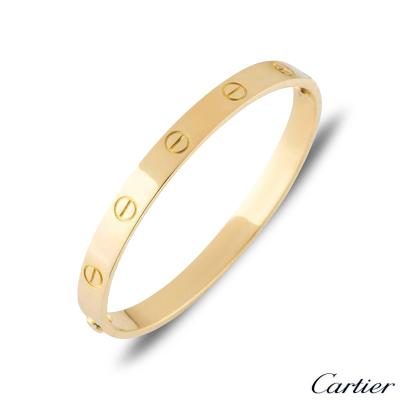 Cartier Yellow Gold Plain Love Bracelet Size 19 B6035519