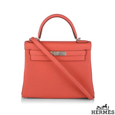Hermés Kelly II Retourne 28cm Rose Texas Clemence PHW