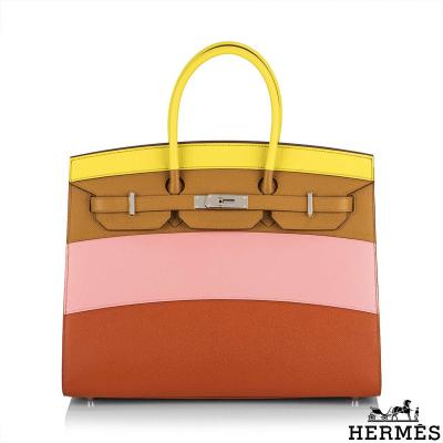 Hermés Sellier Birkin 35 Rainbow Sunrise Epsom PHW