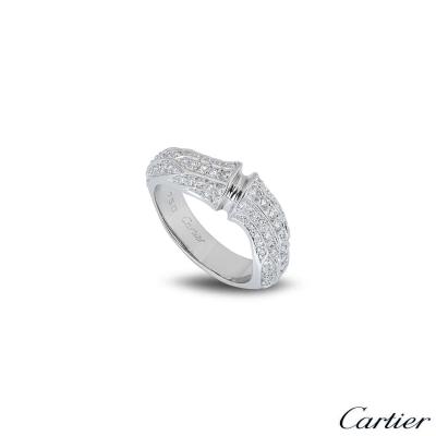 Cartier White Gold Diamond Set Bamboo Ring
