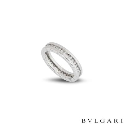 Bvlgari White Gold Diamond Set B.zero1 Ring 329341
