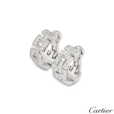 Cartier White Gold Diamond Maillon Panthere Earrings 