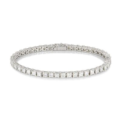 White Gold Princess Cut Diamond Line Bracelet 8.94ct