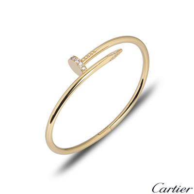 Cartier Yellow Gold Diamond Juste Un Clou Bracelet Size 17 B6048617