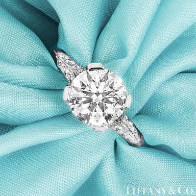 Tiffany & Co. Platinum Round Brilliant Cut Diamond Ring 2.23ct G/VVS1 XXX