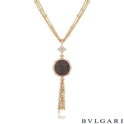 Bvlgari Rose Gold Diamond & Mother of Pearl Monete Necklace 355982