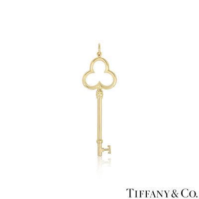 Tiffany & Co. Yellow Gold Open Trefoil Key Pendant