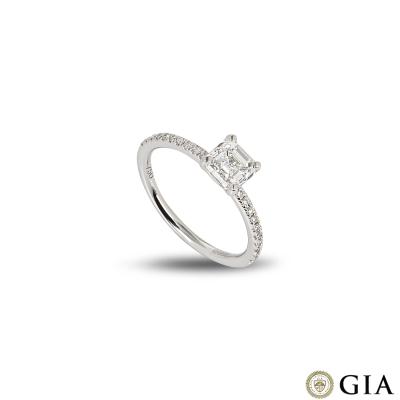 White Gold Asscher Cut Diamond Ring 1.04ct E/VVS2