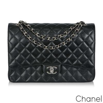 Chanel Black Caviar Maxi Classic Double Flap Bag