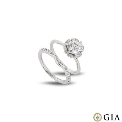 White Gold Diamond Bridal Set 0.93ct F/SI1 XXX