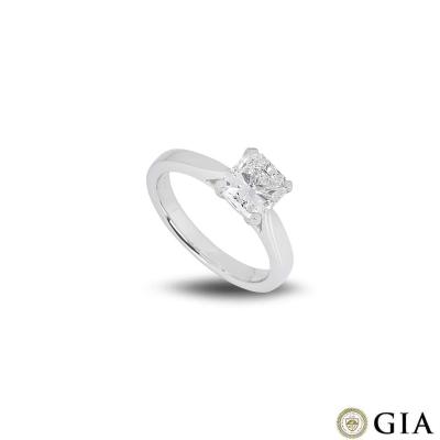 Platinum Radiant Cut Diamond Ring 1.51ct G/VS2