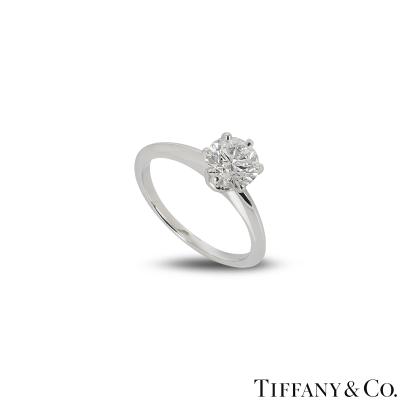 Tiffany & Co. Platinum Diamond Setting Ring 1.26ct H/VS1