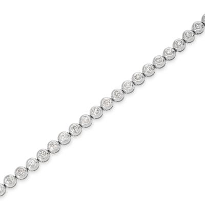 White Gold Diamond Line Bracelet 3.25ct TDW