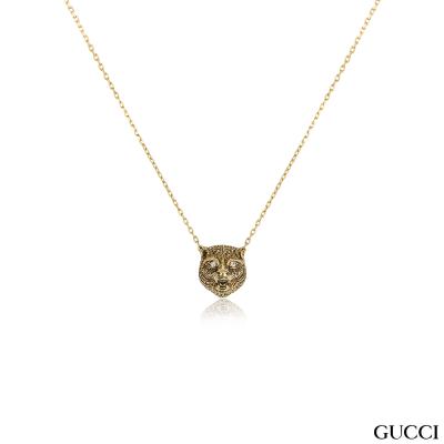 Gucci Yellow Gold Le Marche des Merveilles Onyx & Diamond Pendant