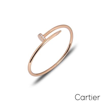 Cartier Rose Gold Diamond Juste Un Clou Bracelet Size 16 B6048516	