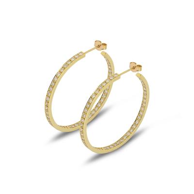 Yellow Gold Diamond Hoop Earrings 2.35ct TDW