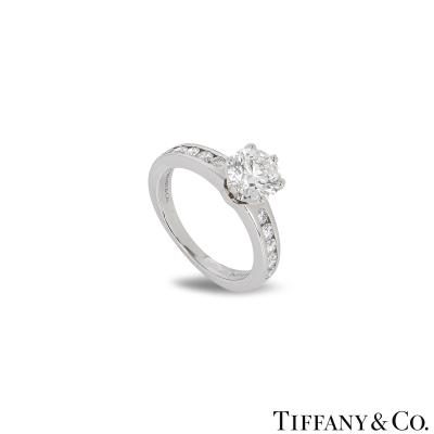Tiffany & Co. Platinum Diamond Setting Ring 1.17ct H/VVS1