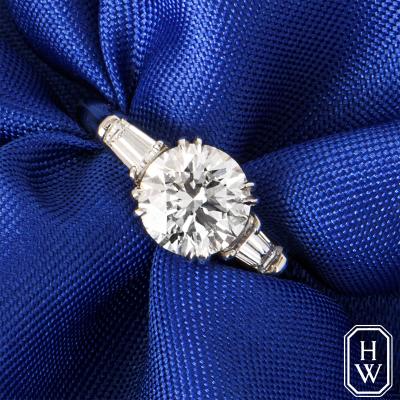 Harry Winston Platinum Diamond Classic Tapered Baguette Ring 1.51ct E/VS2