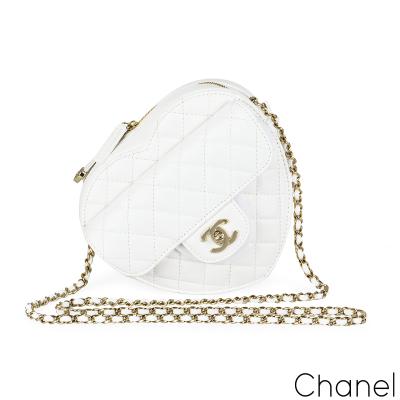 Chanel White Heart Bag 