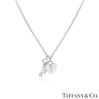 Tiffany & Co. Platinum Diamond Lock & Key Pendant