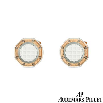 Audemars Piguet Rose Gold & Rubber Royal Oak Cufflinks