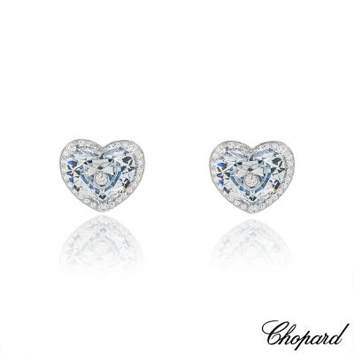 Chopard White Gold So Happy Blue Stone & Diamond Earrings 84/6122-1007