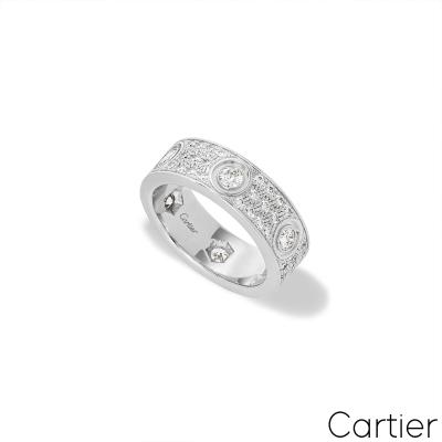 Cartier White Gold Pave Diamond Love Ring N4210400