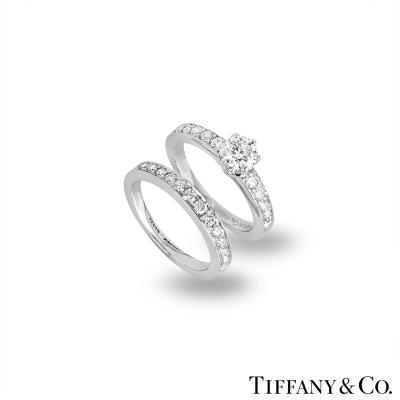 Tiffany & Co. Platinum Diamond Bridal Set 0.46ct F/VS1