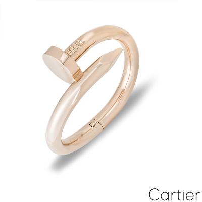 Cartier Rose Gold Large Model Juste Un Clou Bracelet Size 17 N6039317
