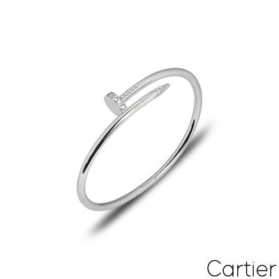 Cartier White Gold Diamond Juste Un Clou Bracelet Size 16 B6048716