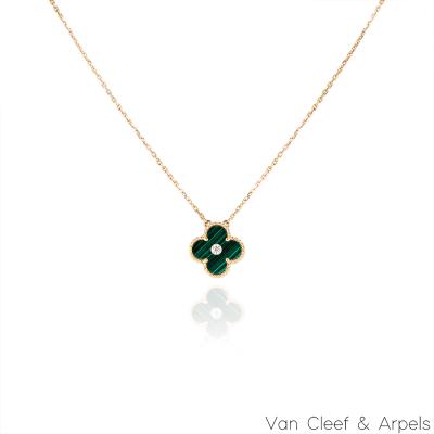 Van Cleef & Arpels Limited Edition Malachite Vintage Alhambra Holiday Pendant