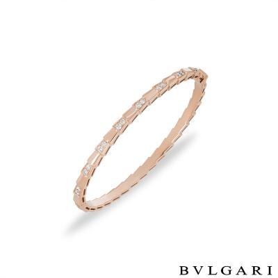 Bvlgari Rose Gold Diamond Serpenti Viper Bracelet 358469