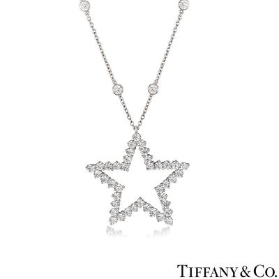 Tiffany & Co. Platinum Diamonds By The Yard Star Necklace