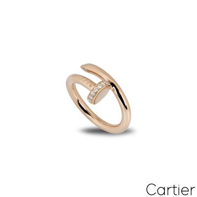 Cartier Rose Gold Diamond Juste Un Clou Ring Size 54 B4094800